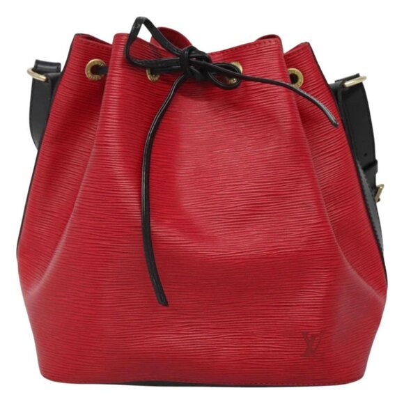 LOUIS VUITTON Epi Petit Noe Shoulder Bag Bicolor Black Red - Picture 1 of 15